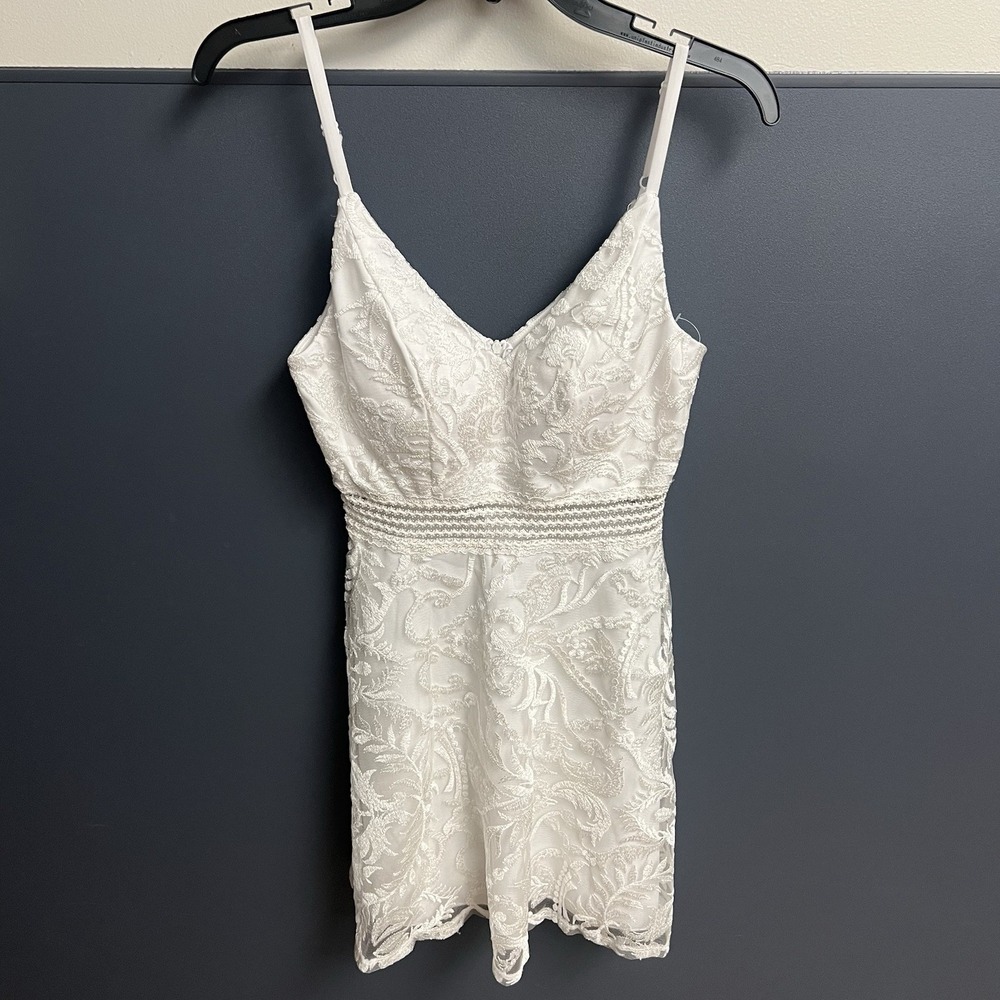 Extraordinary White Party Social Speechless Dress Layered Lace Cute Juniors Sz 1